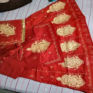 Red &amp; Gold Rajathani Suit