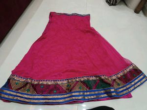 Beautiful Pink Ethnic Skirt with Embroidery
