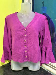 💓Magenta Bell Sleeve Top
