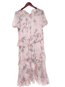 Sheer Floral Ruffle Dress