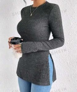 Women's Ribbed Knit Tunic Top
