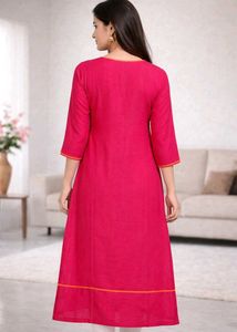 🌺Pink Embroidered Kurta &amp; Dupatta Set