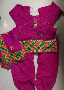 Vibrant Pink punjabi patiala suit with Dupatta