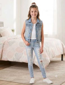 Stylish Denim Vest with Embellishments