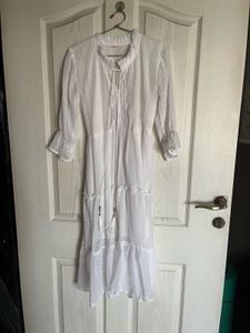 Elegant White Tiered Dress