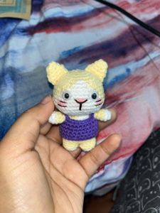 Crochet Handmade Amigurumi Kitty Cat Keychain