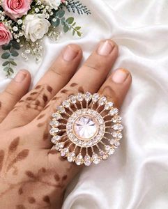 💖 Big Diamond Sunburst Ring - Cocktail Party Rin
