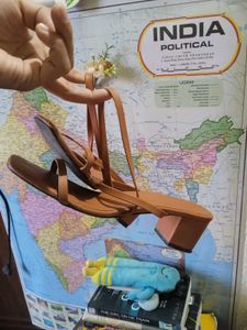 Elegant Brown Heeled Sandals