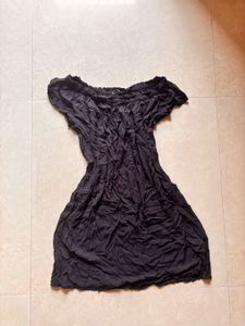 Black Off-Shoulder Ruffle Dress