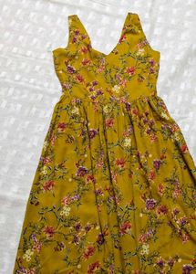 Women's Yellow Floral Maxi Dress