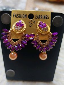 Purple Stone Earrings