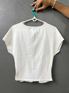 Chic White Ruched Waist Top