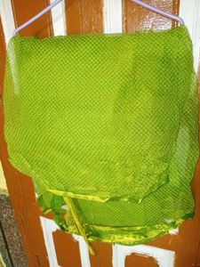 Elegant Green Saree with Golden Border