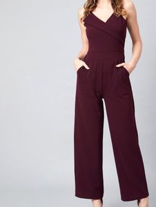 Burgundy Sleeveless Jumpsuit