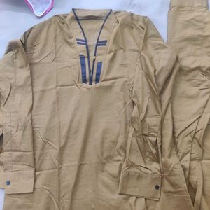 Men's Brown Kurta with Pants