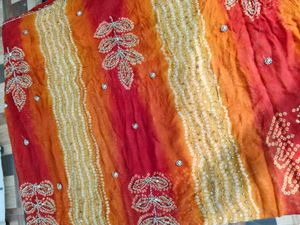 Embellished Bandhani Saree