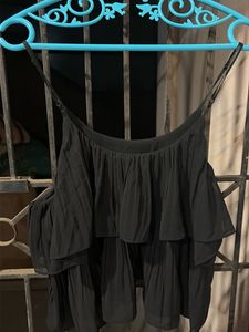 Black Ruffled Cami Top