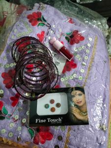 Combo Lavender Kurta Set with Accessories