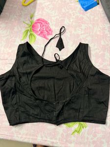 New Sleek Black Sleeveless Blouse