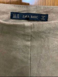 Zara Suede Ankle Zip Pants