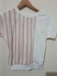 Cute Striped Detail Top