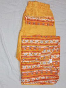 Vibrant Orange &amp; Yellow Floral Striped Top