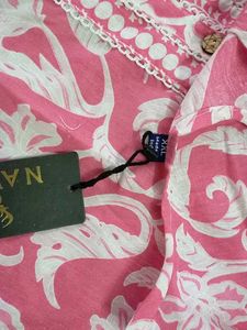 Pink Floral Kurta Set