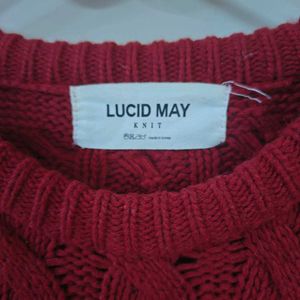 Maroon Cable Knit Sweater