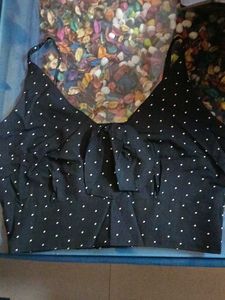 Chic Black Polka Dot Blouse