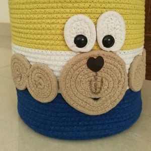 Cute Teddy Bear Rope Storage Basket
