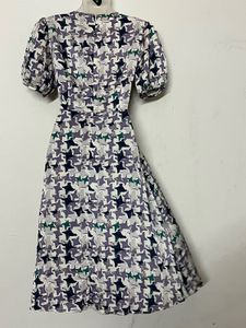 Pintresty Retro Print Wrap Midi Dress