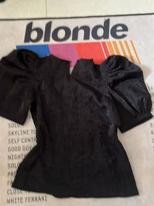 Black Puff Sleeve Top