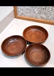 New Wooden Bowls Set Of 3