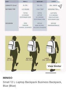 Miniso Blue Laptop Backpack