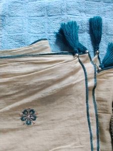 Peacock Blue Beautiful Kurti Plazzo And Duppata
