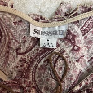 Vintage Y2K Paisley Lace-Up Tank Top