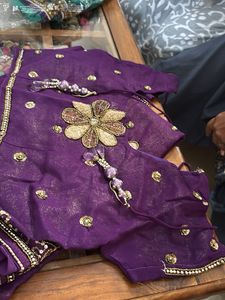 Exquisite Purple Embellished Saree