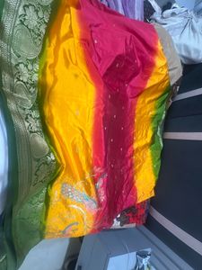 Vibrant Ombre Saree with Embroidery