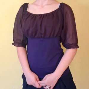 Purple chic y2k Sleeve Top