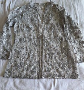 Embellished Net Jacket/Cape