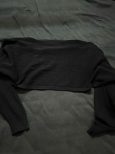 Black Cropped Bolero Sweater
