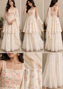Floral Print Sharara Set with Dupatta
