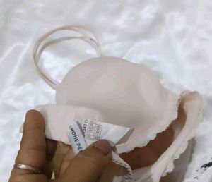 Nude Padded Bra with Lace