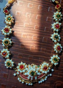 Price Drop Traditional Pearl &amp; Stone Necklace