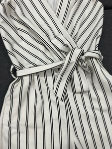 Striped Sleeveless Romper with Belt