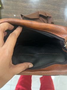 Unisex Brown Crossbody Bag