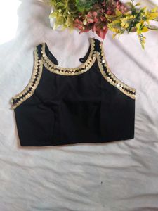 Black Blouse with Gold Embellishment