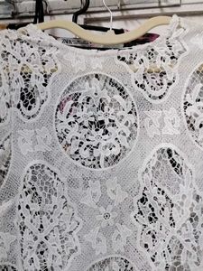 white lace top. bell sleeves