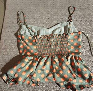 Chic Polka Dot Peplum Top