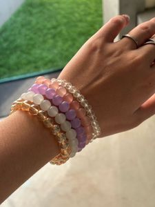 Colorful Beaded Stretch Bracelets (Set of 5)